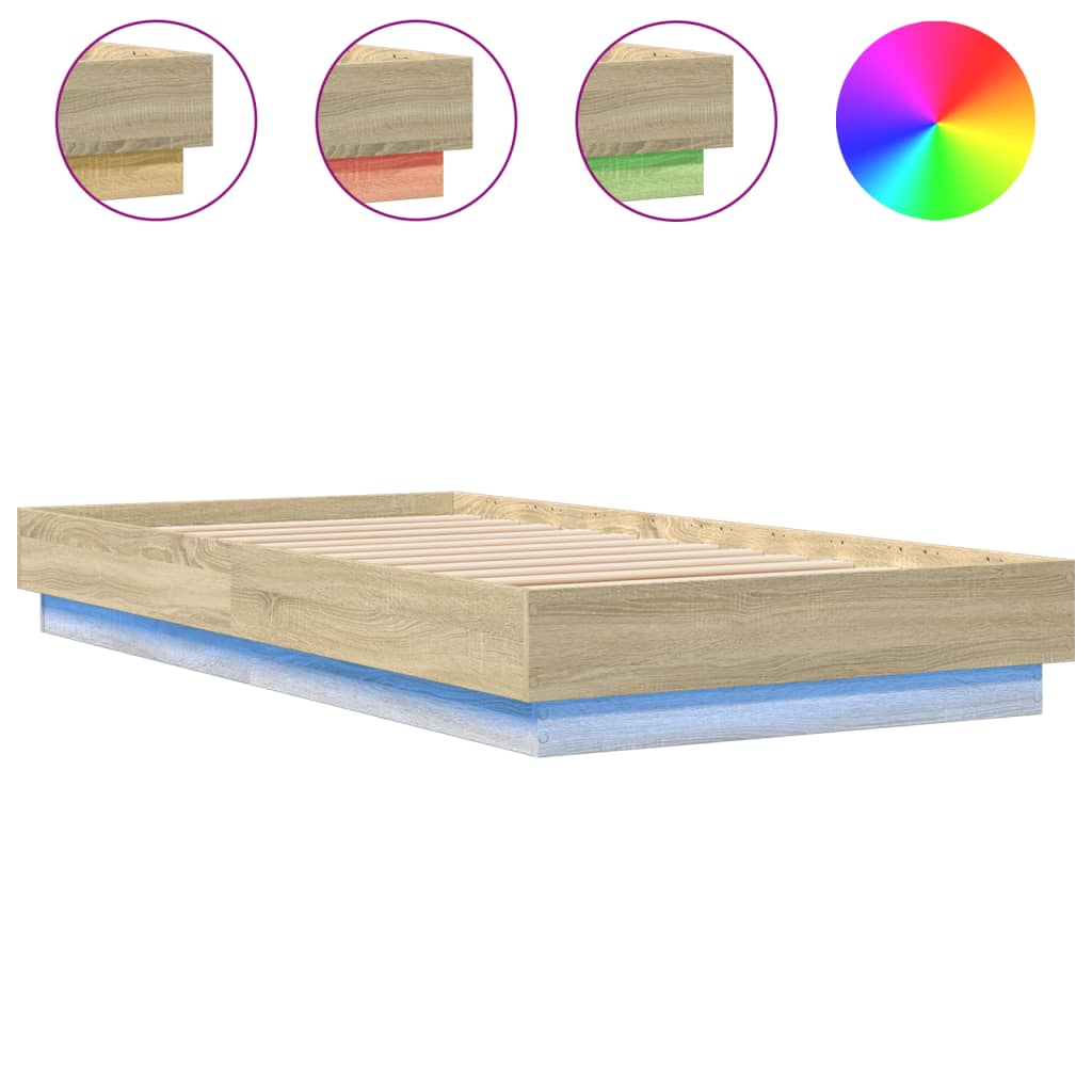 Cadre de lit sans matelas avec lumières LED 75x190 cm - XIOS