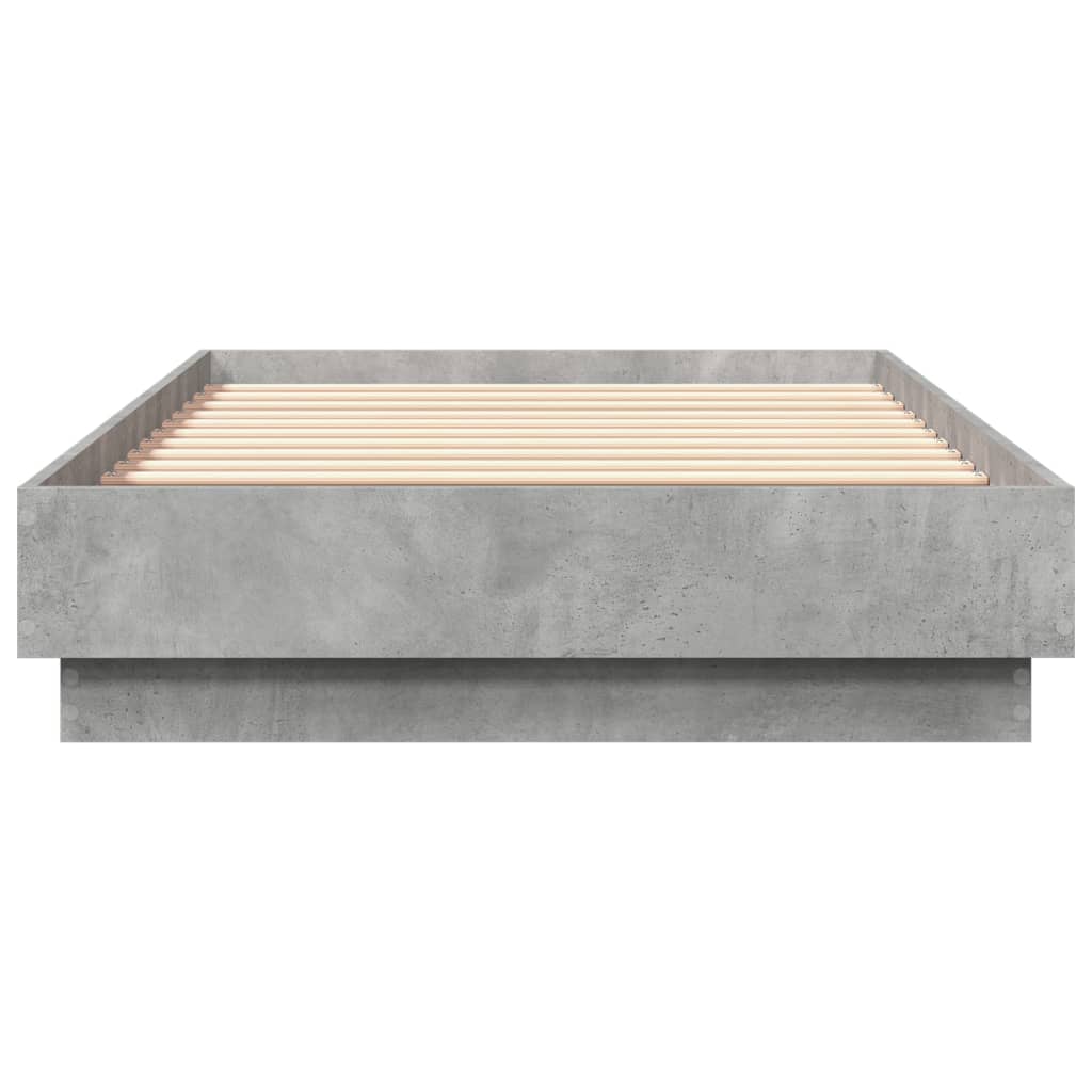 Cadre de lit sans matelas avec lumières LED gris béton 75x190cm - XIOS