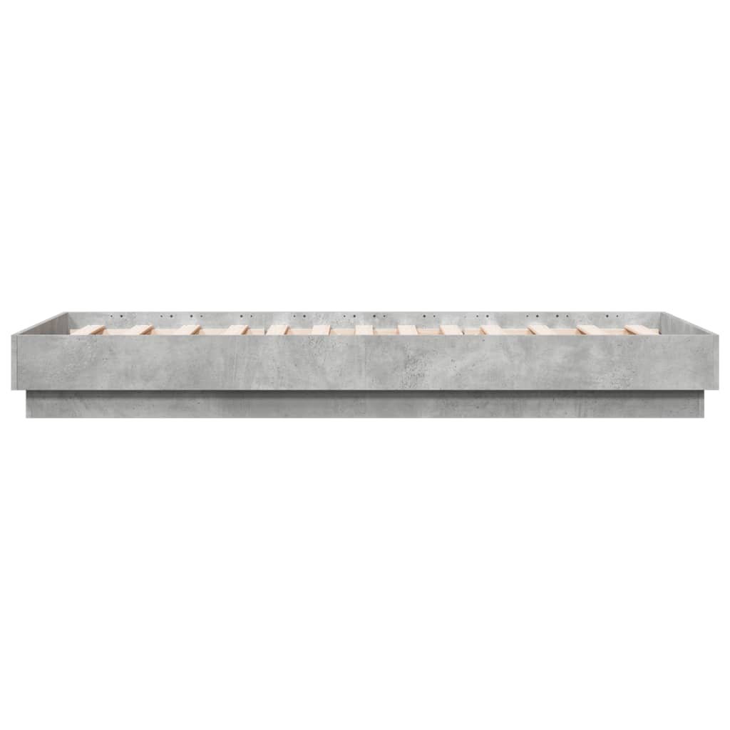 Cadre de lit sans matelas avec lumières LED gris béton 75x190cm - XIOS