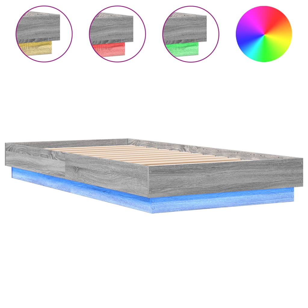 Cadre de lit sans matelas avec lumières LED 75x190 cm - XIOS