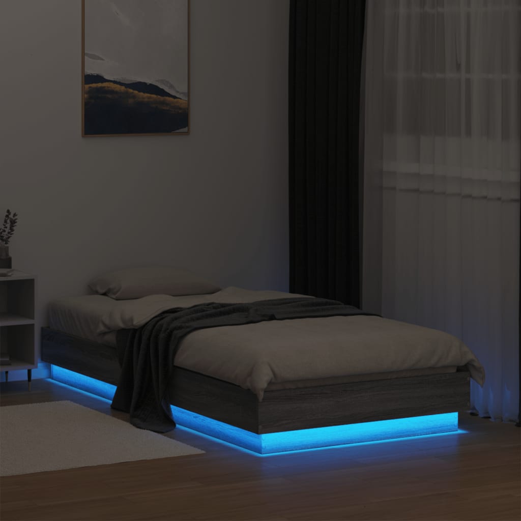 Cadre de lit sans matelas avec lumières LED 75x190 cm - XIOS
