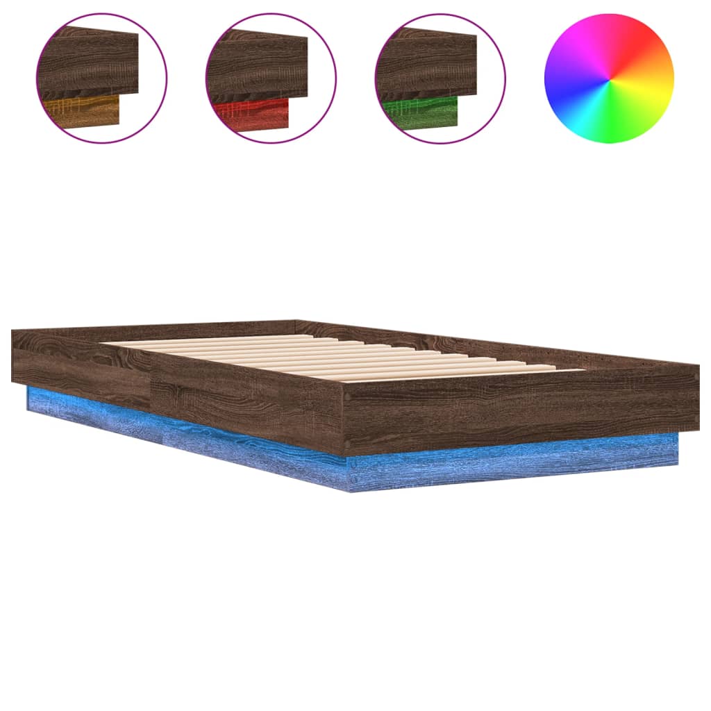 Cadre de lit sans matelas avec lumières LED 75x190 cm - XIOS
