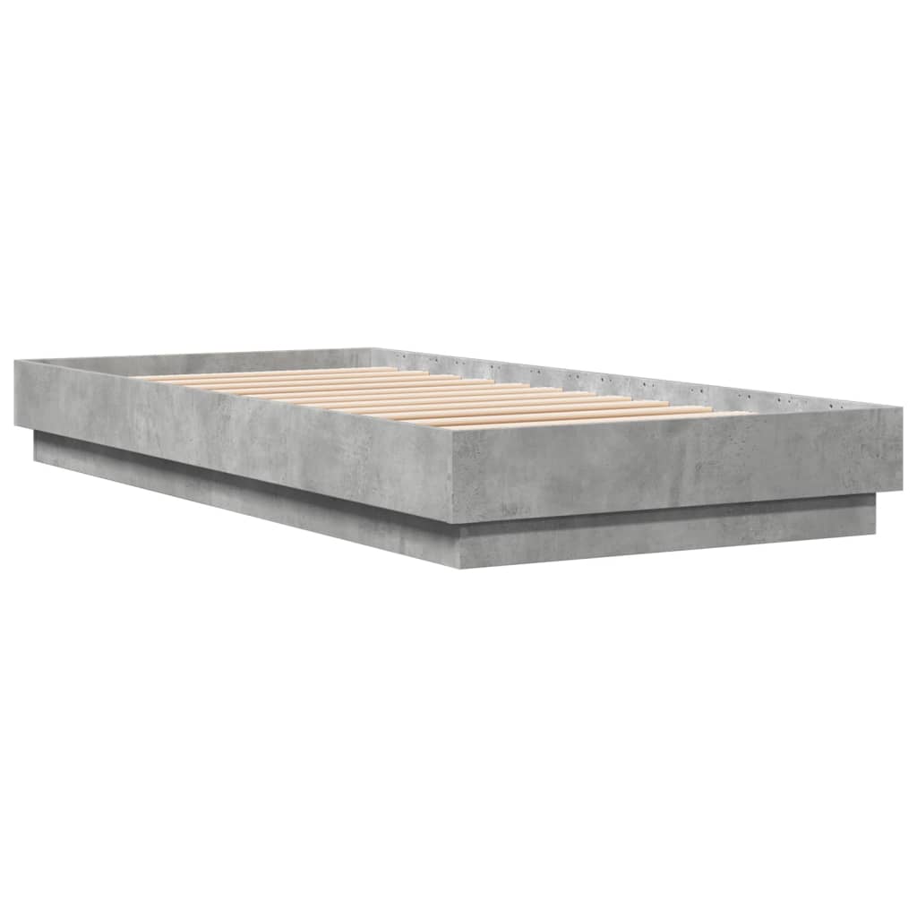 Cadre de lit sans matelas gris béton 100x200 cm - XIOS