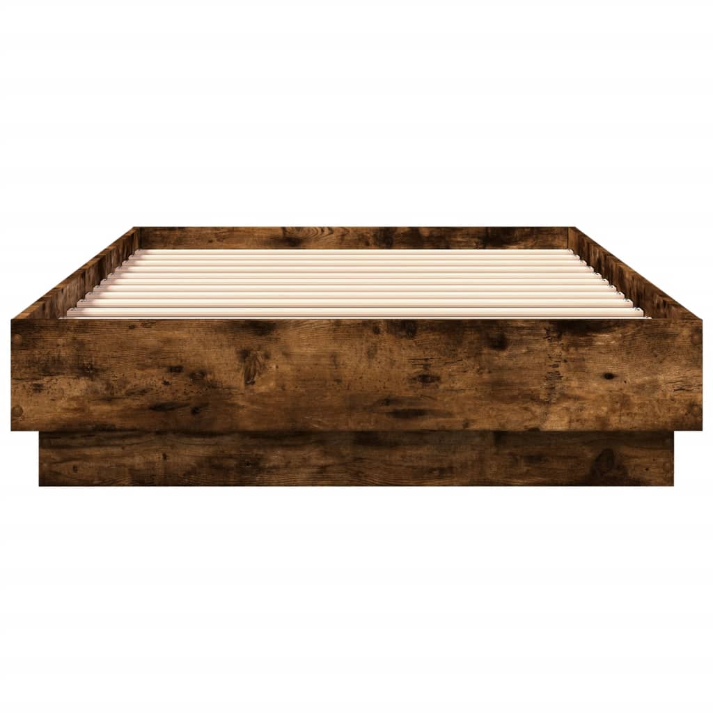 Cadre de lit sans matelas chêne fumé 100x200 cm bois ingénierie - XIOS
