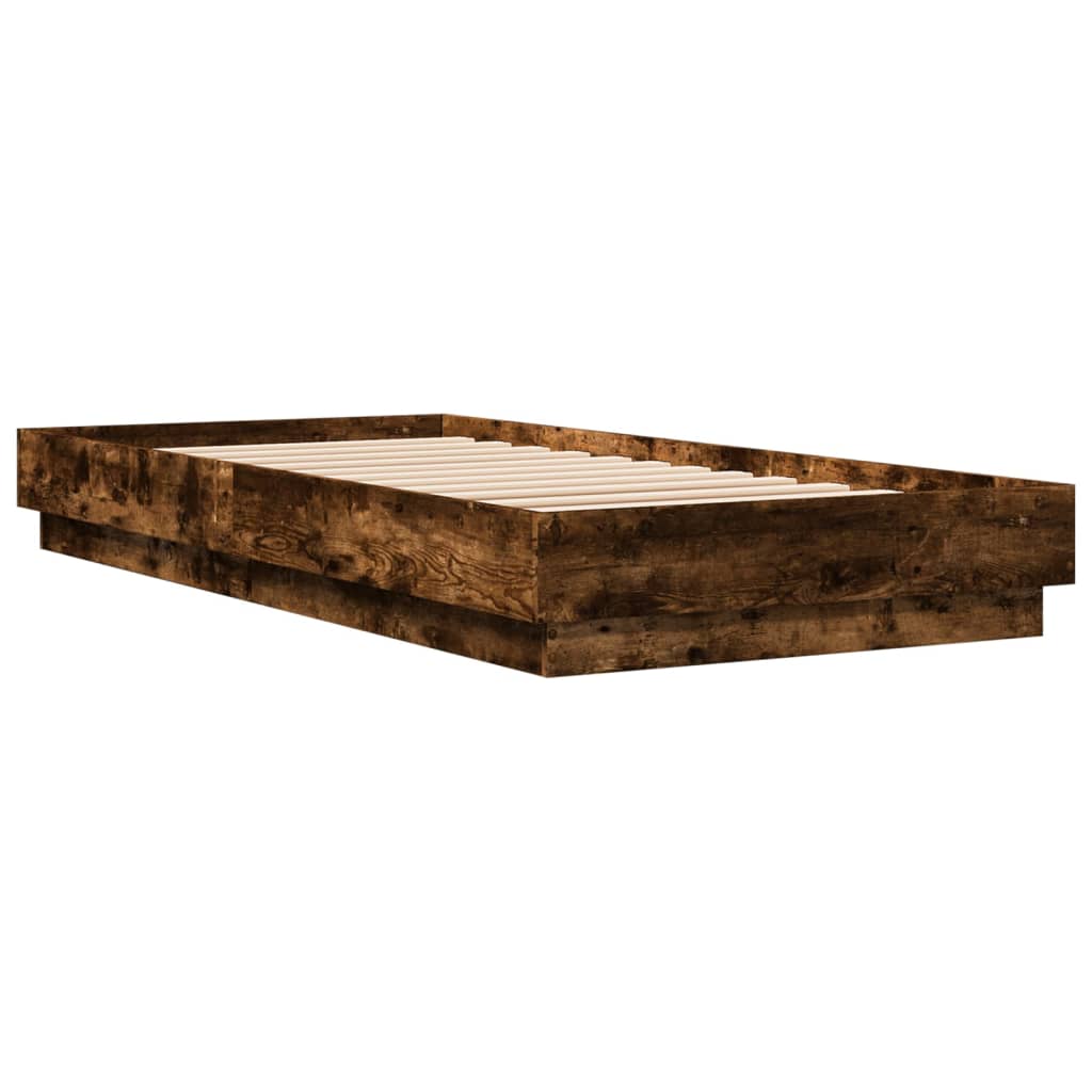 Cadre de lit sans matelas chêne fumé 100x200 cm bois ingénierie - XIOS