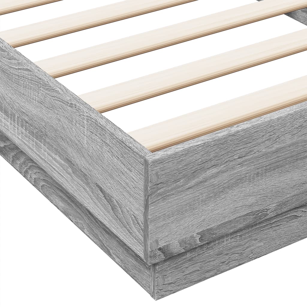 Cadre de lit sans matelas sonoma gris 100x200 cm - XIOS