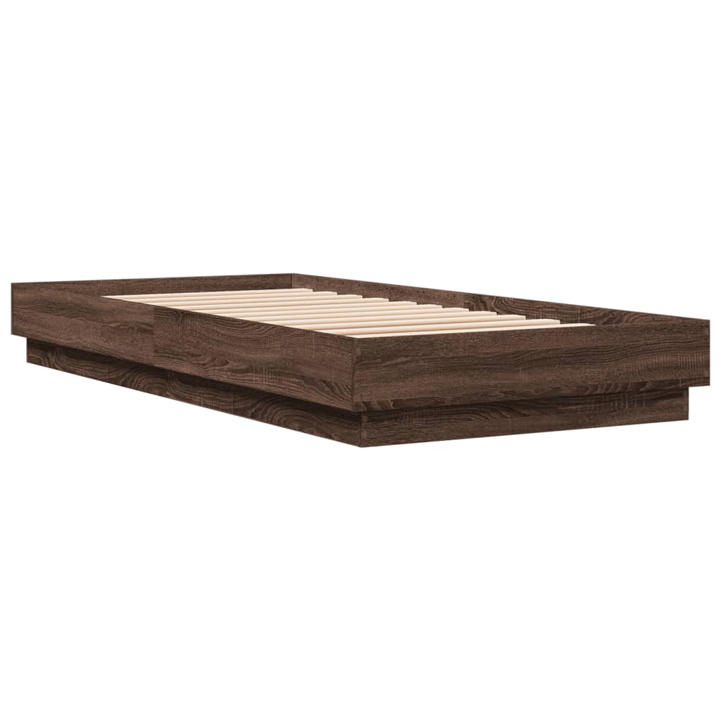 Cadre de lit sans matelas chêne marron 100x200 cm - XIOS