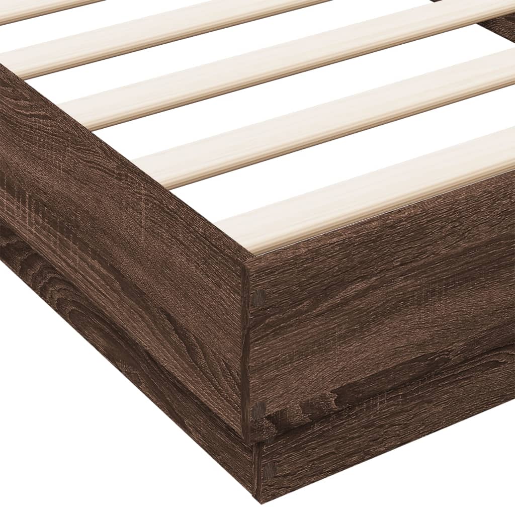 Cadre de lit sans matelas chêne marron 100x200 cm - XIOS