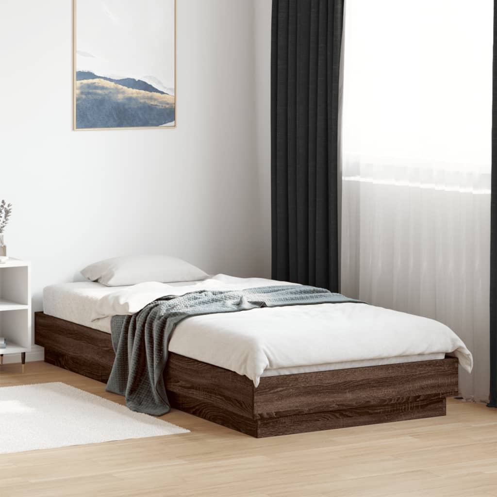 Cadre de lit sans matelas chêne marron 100x200 cm - XIOS