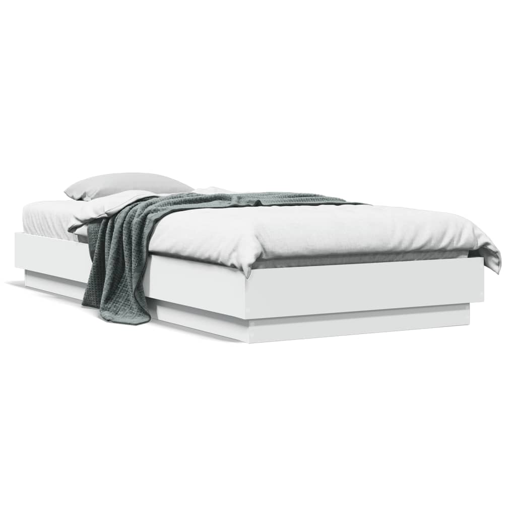 Cadre de lit sans matelas blanc 90x200 cm bois d'ingénierie - XIOS