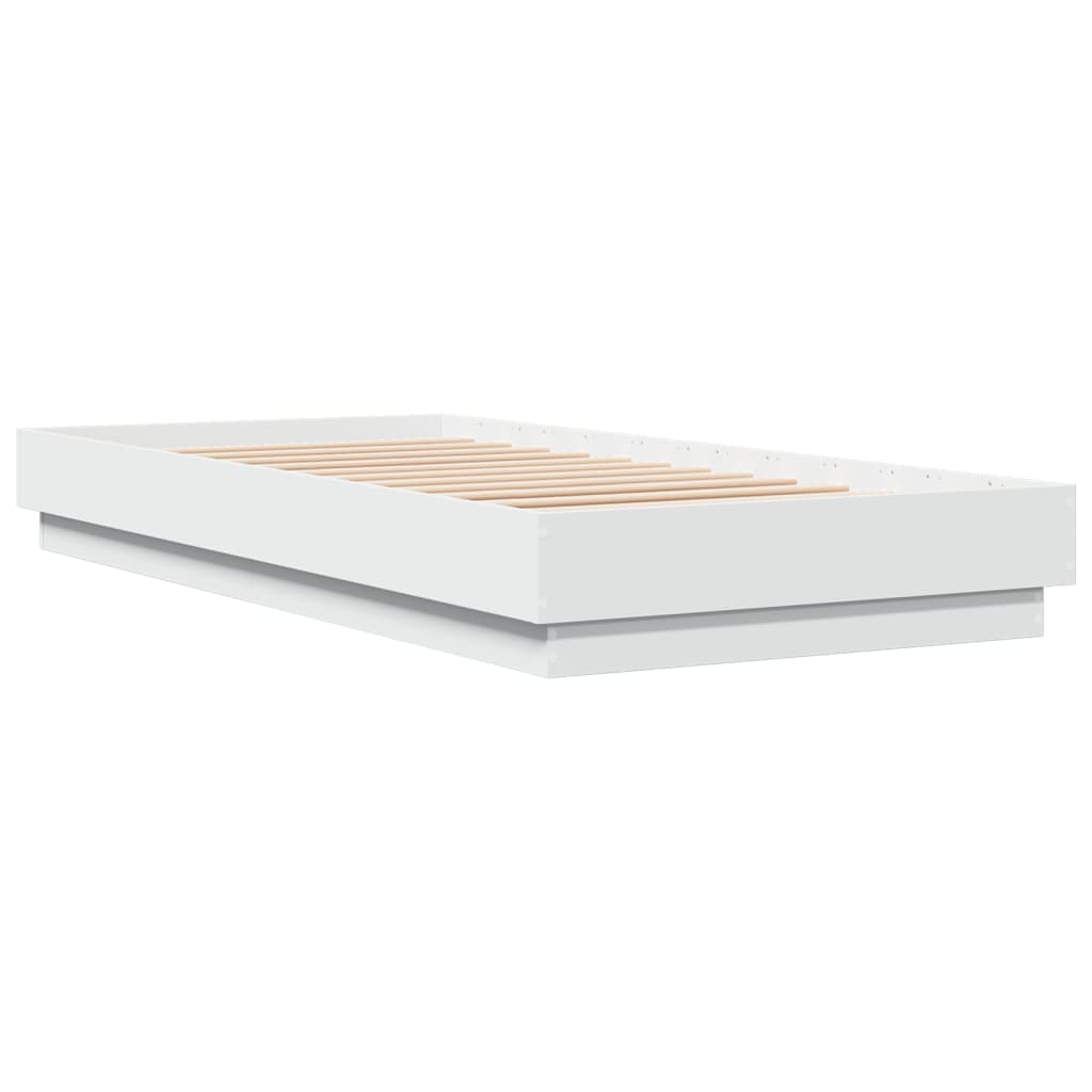 Cadre de lit sans matelas blanc 90x200 cm bois d'ingénierie - XIOS