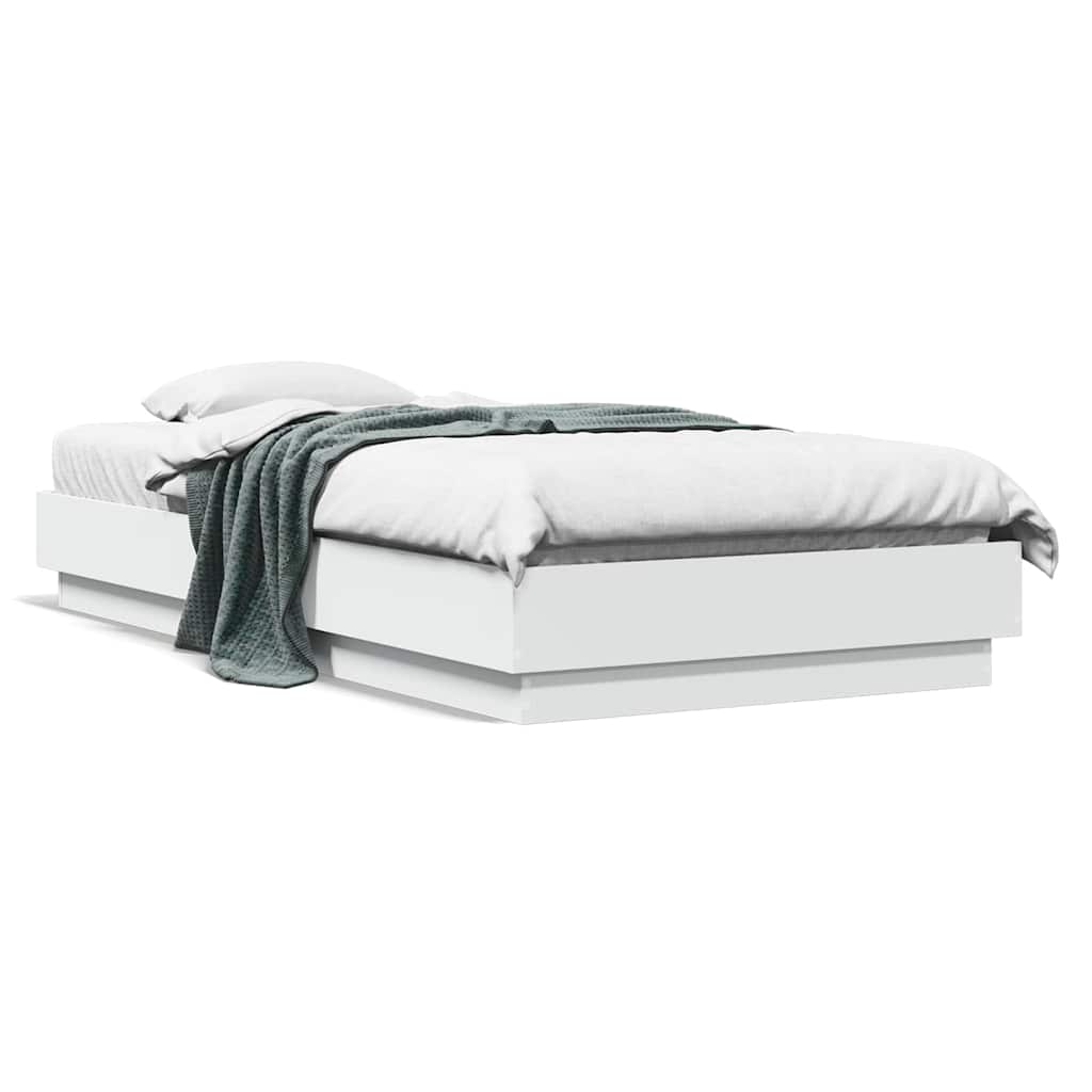 Cadre de lit sans matelas blanc 90x190 cm bois d'ingénierie - XIOS