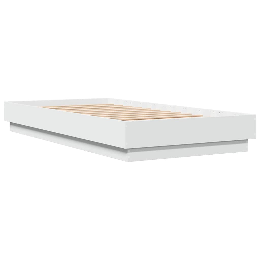 Cadre de lit sans matelas blanc 90x190 cm bois d'ingénierie - XIOS