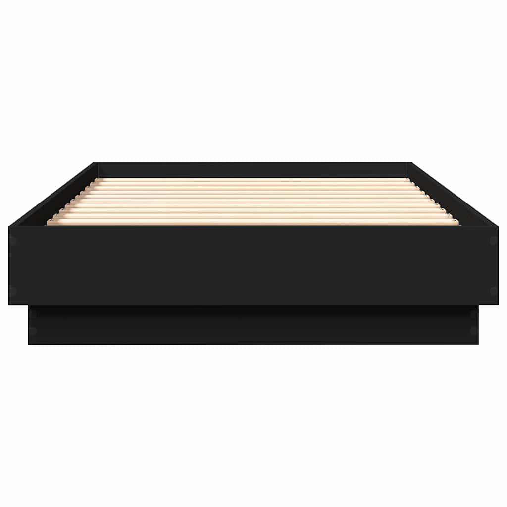Cadre de lit sans matelas noir 90x190 cm bois ingénierie - XIOS