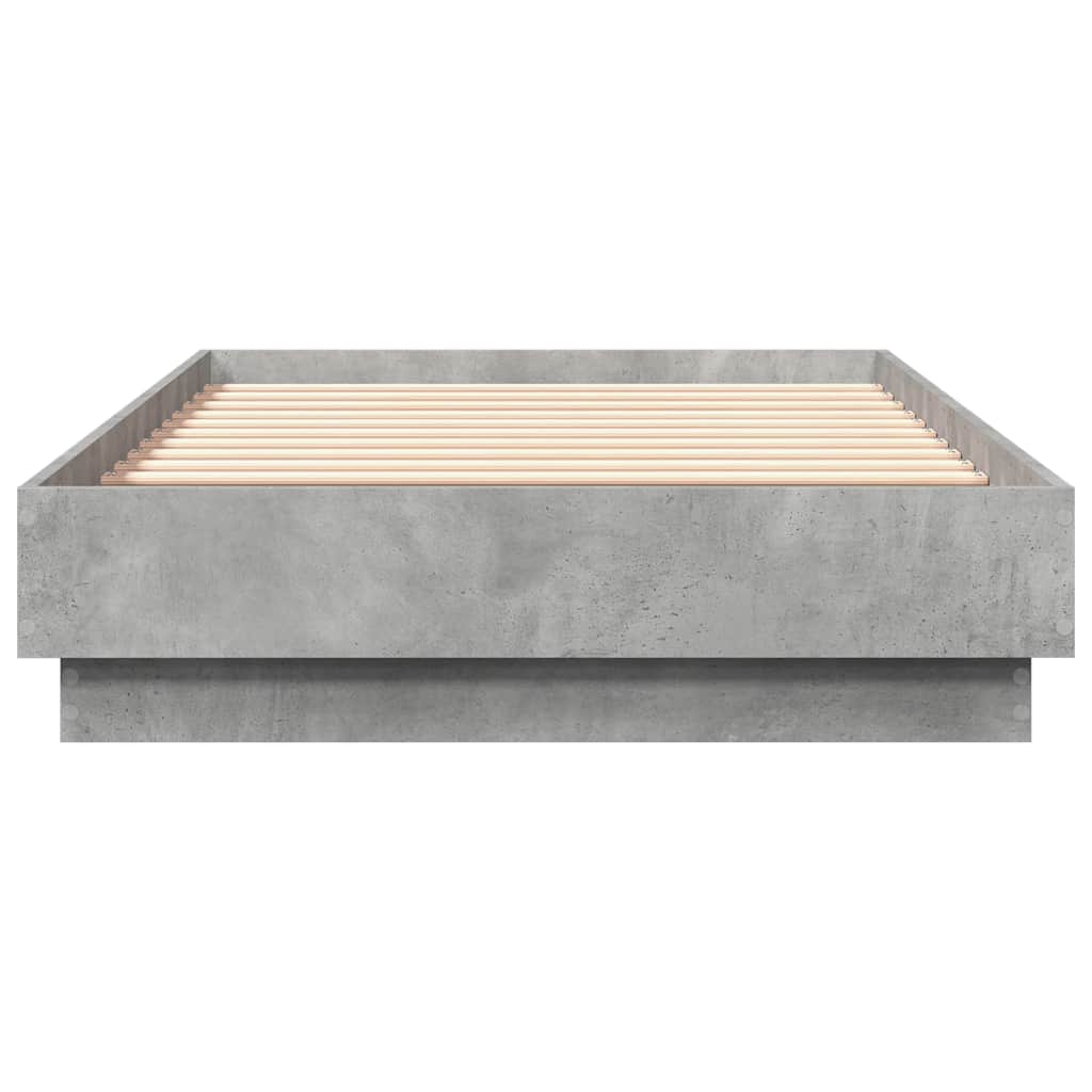 Cadre de lit sans matelas gris béton 90x190 cm - XIOS