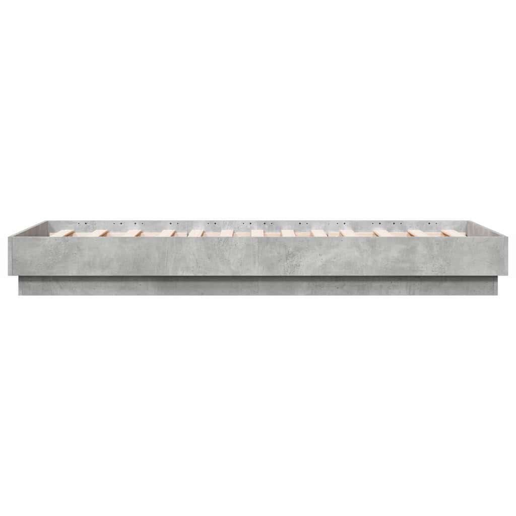 Cadre de lit sans matelas gris béton 90x190 cm - XIOS