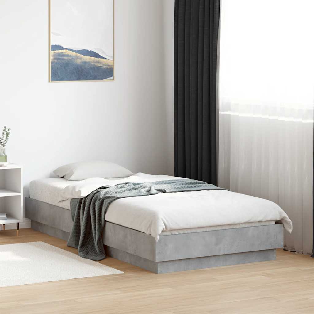 Cadre de lit sans matelas gris béton 90x190 cm - XIOS
