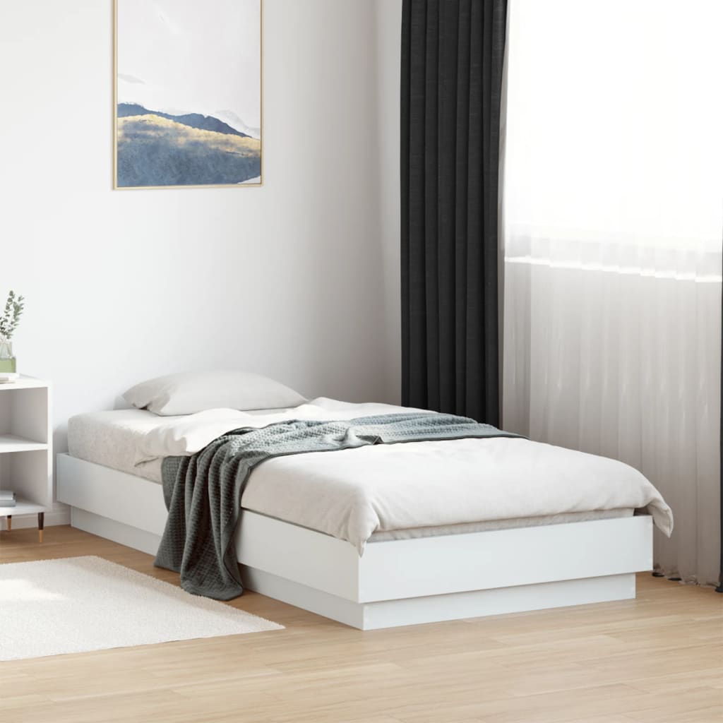 Cadre de lit sans matelas blanc 75x190 cm bois d'ingénierie - XIOS