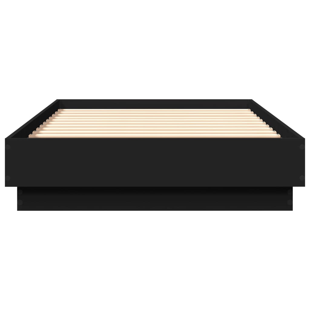 Cadre de lit sans matelas noir 75x190 cm bois ingénierie - XIOS