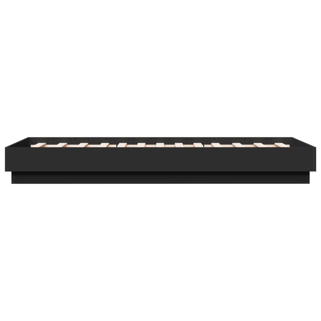Cadre de lit sans matelas noir 75x190 cm bois ingénierie - XIOS