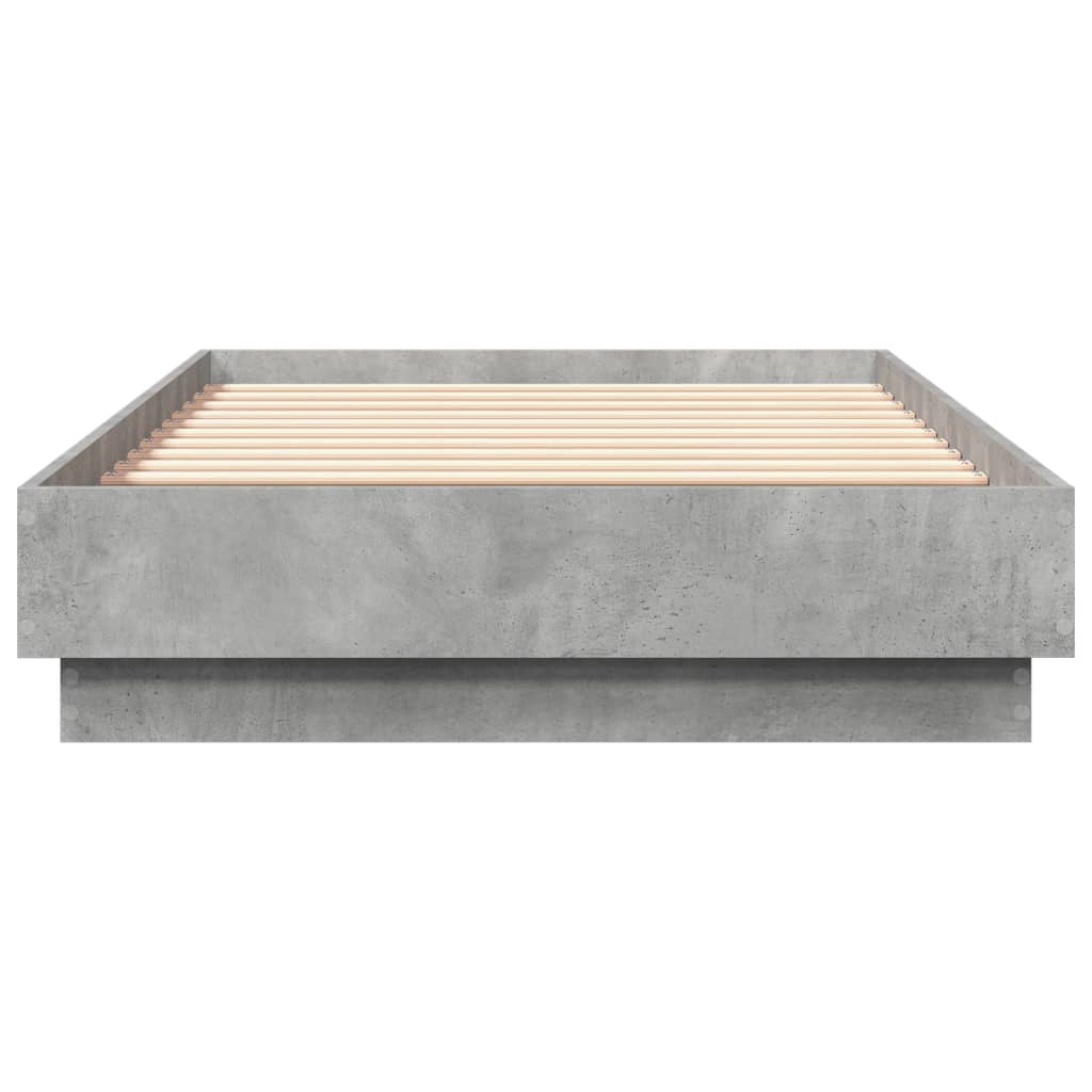 Cadre de lit sans matelas gris béton 75x190 cm - XIOS