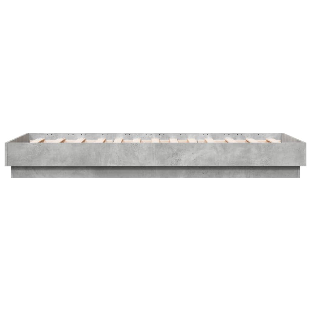 Cadre de lit sans matelas gris béton 75x190 cm - XIOS