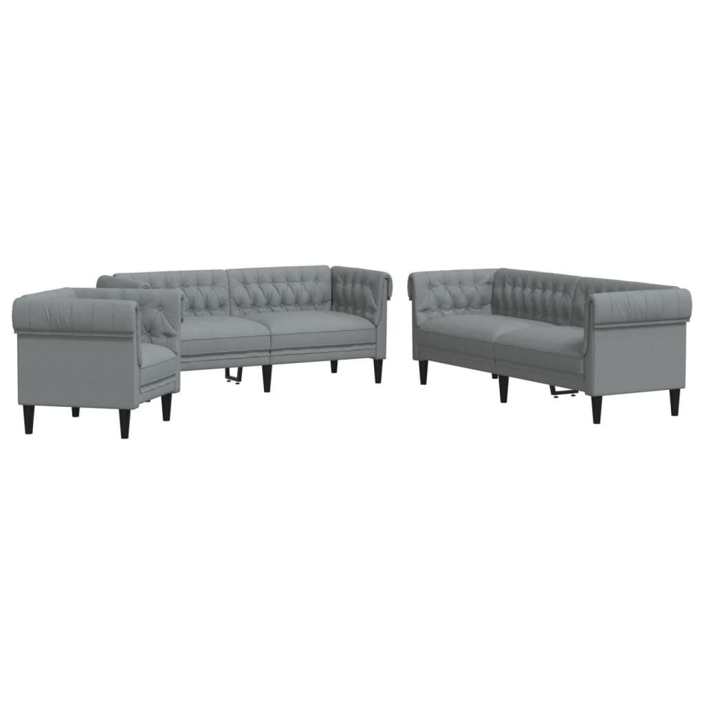 Ensemble de canapés 3 pcs gris clair tissu - XIOS