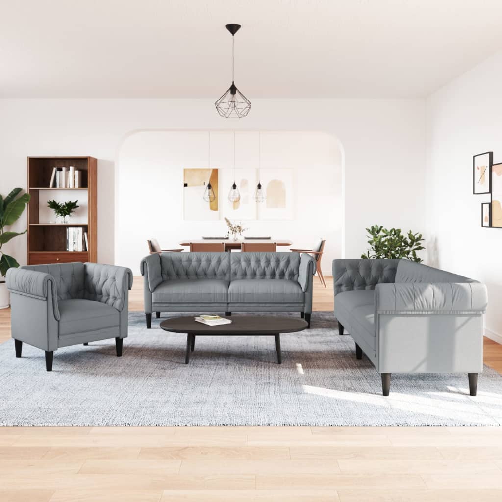 Ensemble de canapés 3 pcs gris clair tissu - XIOS