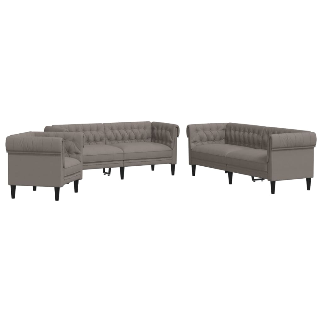 Ensemble de canapés 3 pcs taupe tissu - XIOS