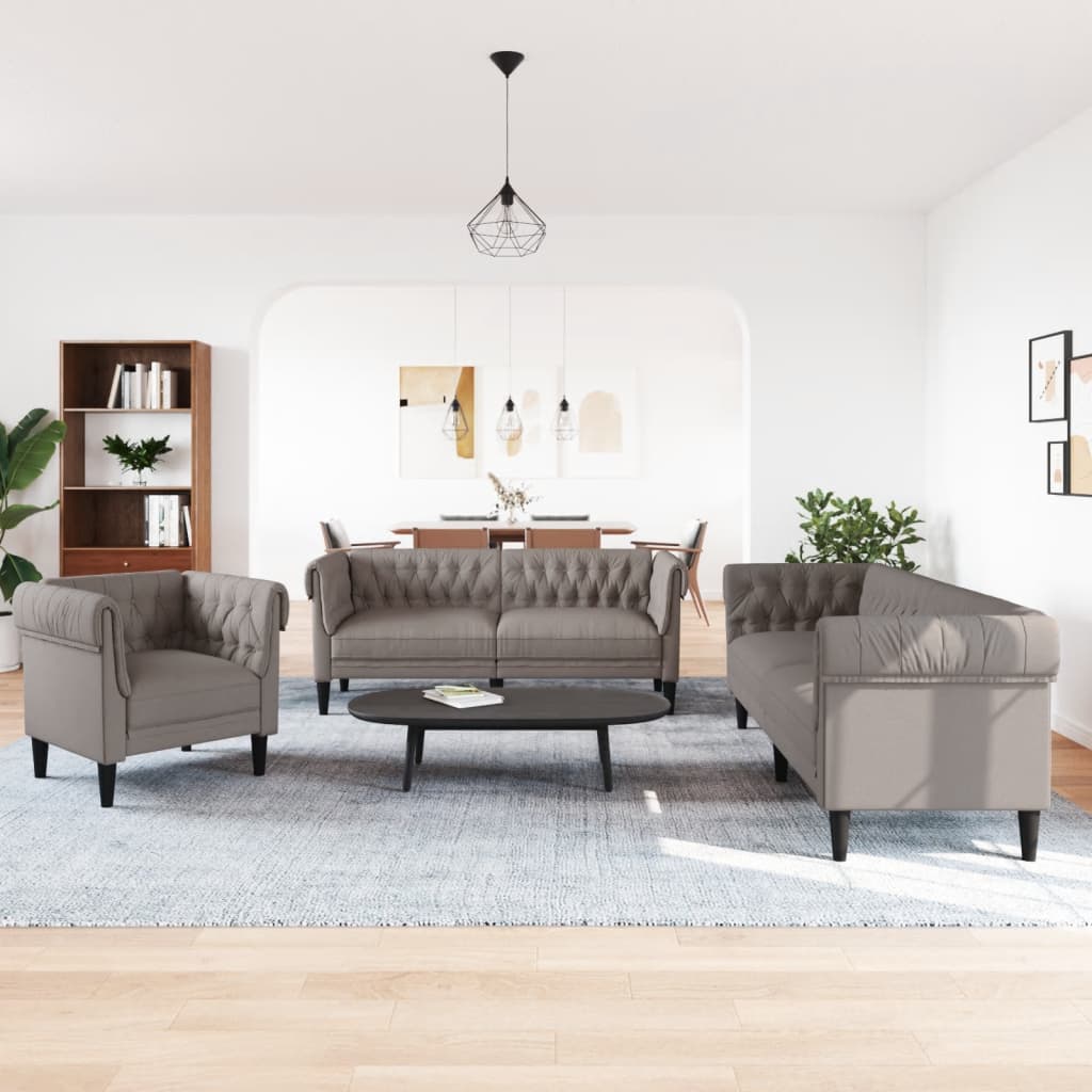 Ensemble de canapés 3 pcs taupe tissu - XIOS