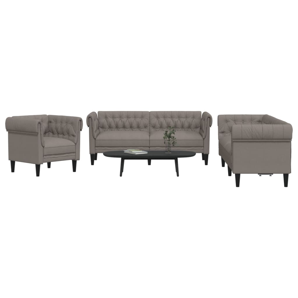 Ensemble de canapés 3 pcs taupe tissu - XIOS