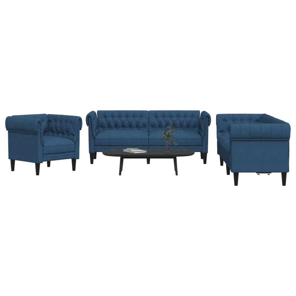 Ensemble de canapés 3 pcs bleu tissu - XIOS