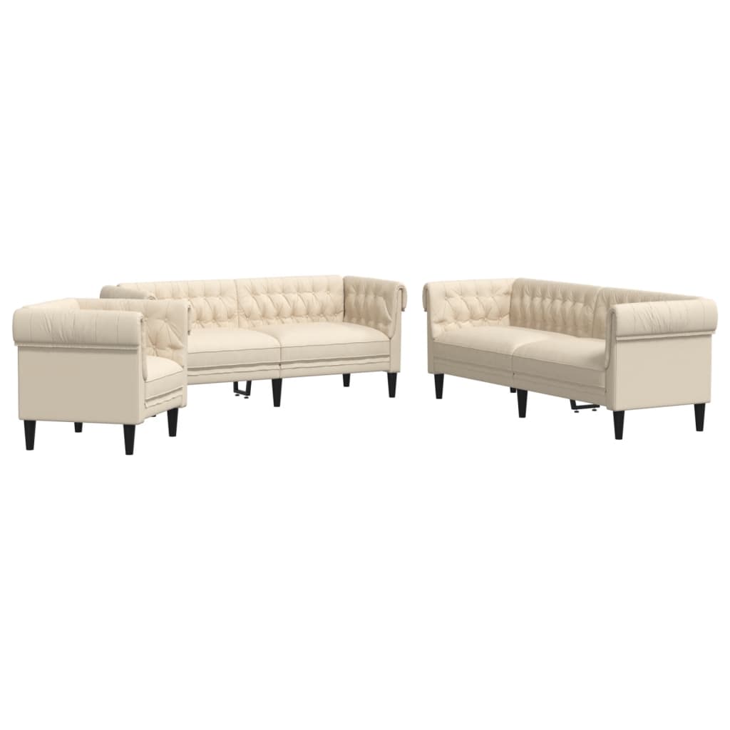Ensemble de canapés 3 pcs crème tissu - XIOS