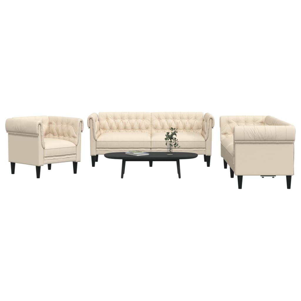 Ensemble de canapés 3 pcs crème tissu - XIOS