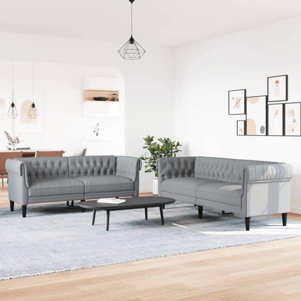 Ensemble de canapés 2 pcs gris clair tissu - XIOS