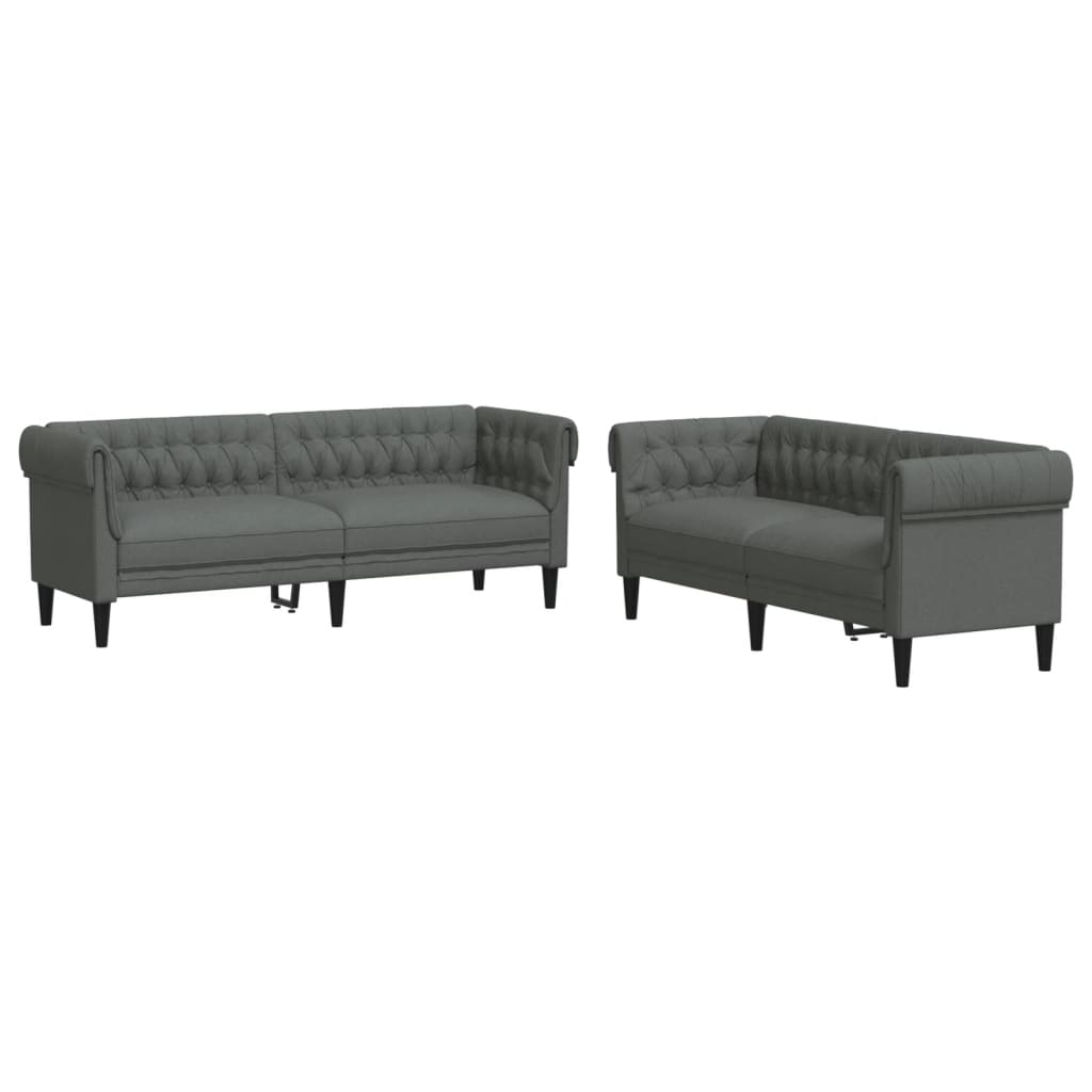 Ensemble de canapés 2 pcs gris foncé tissu - XIOS