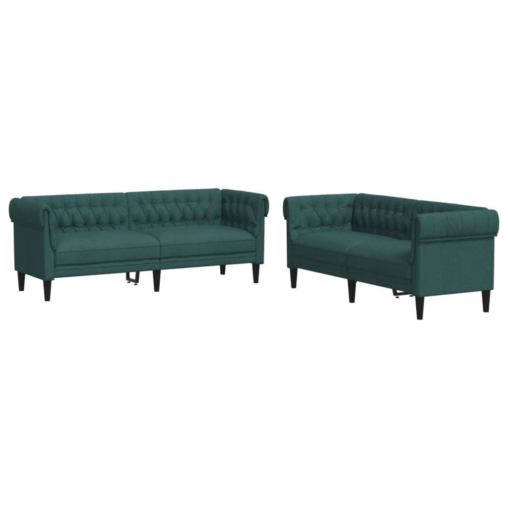 Ensemble de canapés 2 pcs vert foncé tissu - XIOS