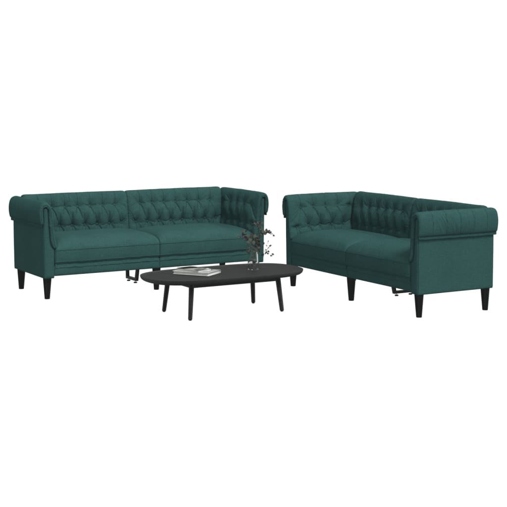 Ensemble de canapés 2 pcs vert foncé tissu - XIOS
