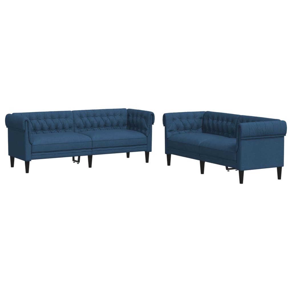 Ensemble de canapés 2 pcs bleu tissu - XIOS