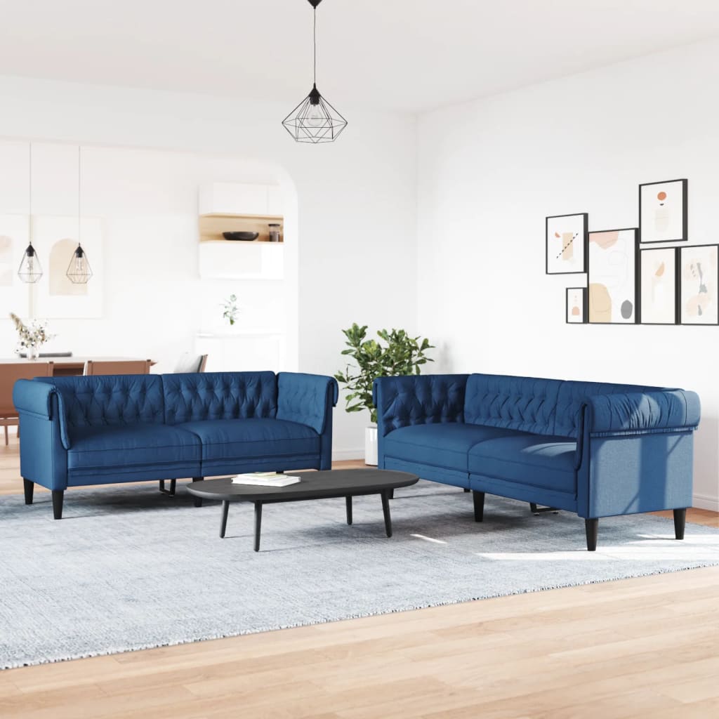 Ensemble de canapés 2 pcs bleu tissu - XIOS