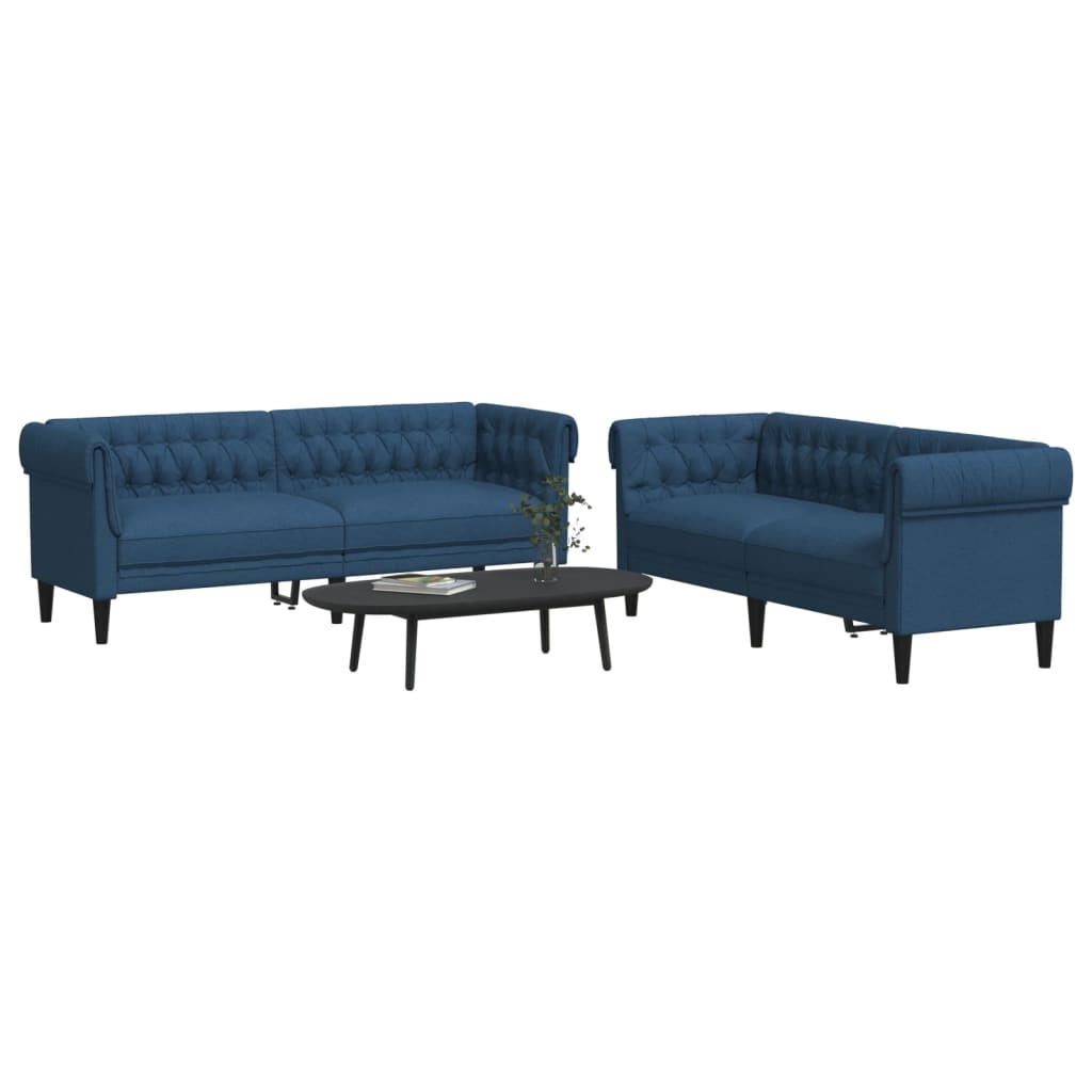 Ensemble de canapés 2 pcs bleu tissu - XIOS