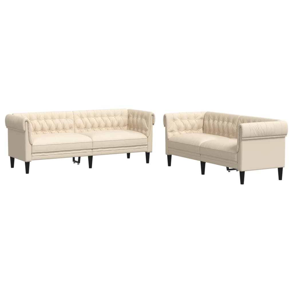 Ensemble de canapés 2 pcs crème tissu - XIOS