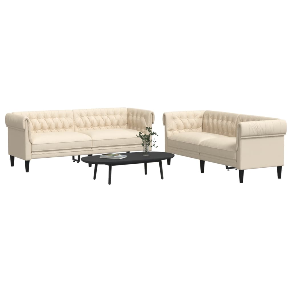 Ensemble de canapés 2 pcs crème tissu - XIOS
