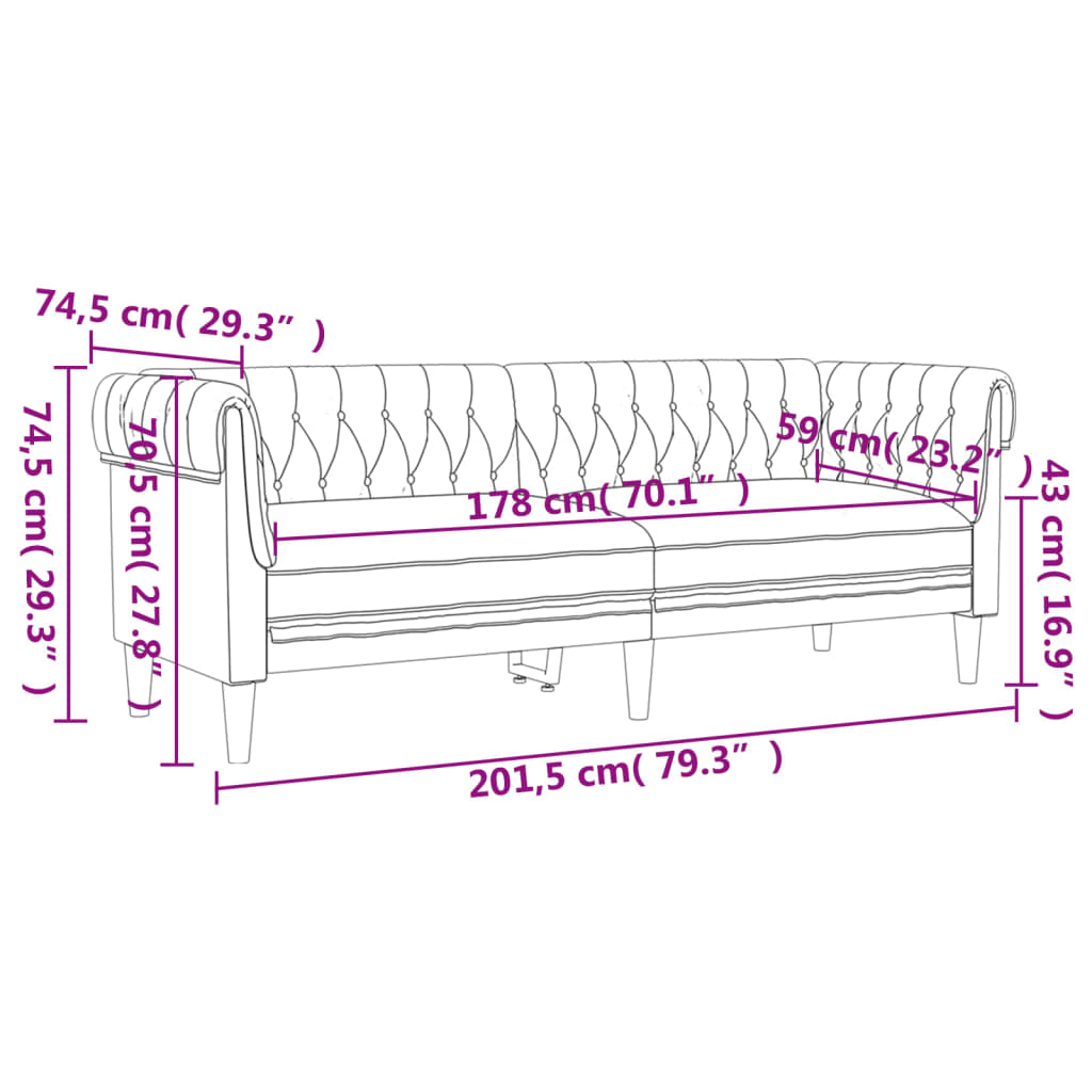 Ensemble de canapés 2 pcs marron tissu - XIOS