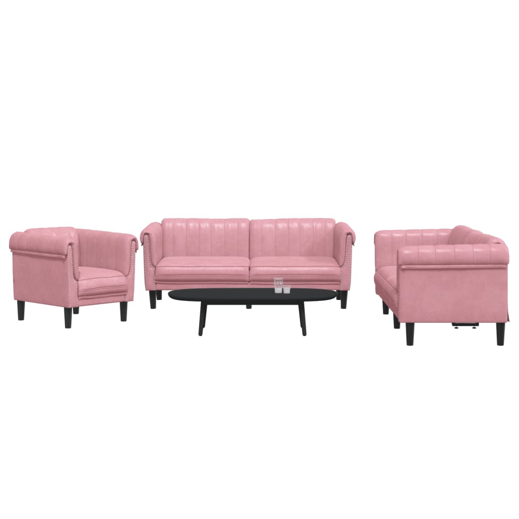 Ensemble de canapés 3 pcs rose velours - XIOS