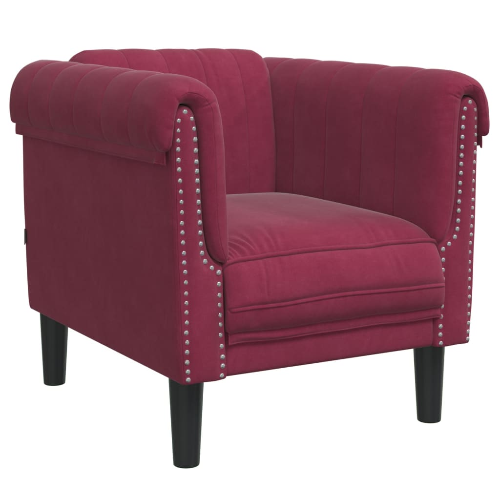 Ensemble de canapés 3 pcs rouge bordeaux velours - XIOS