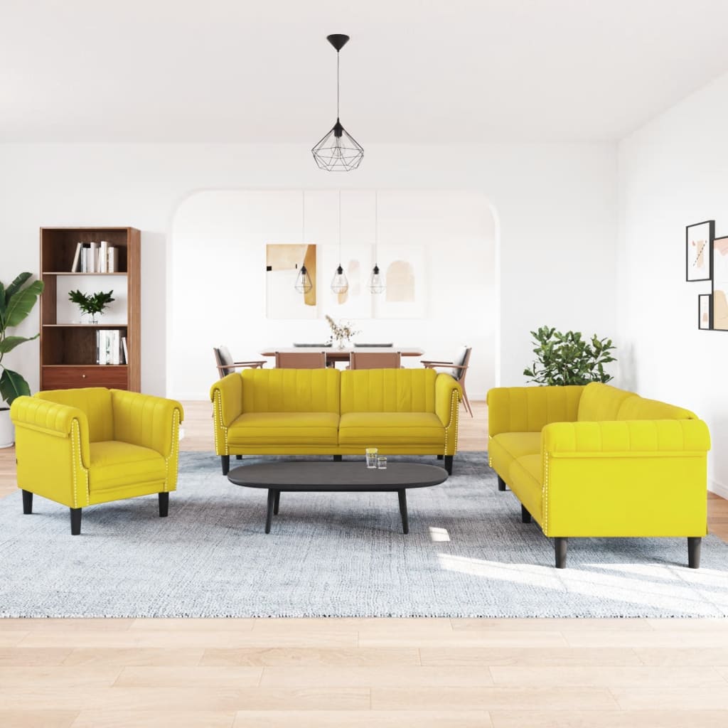 Ensemble de canapés 3 pcs jaune velours - XIOS