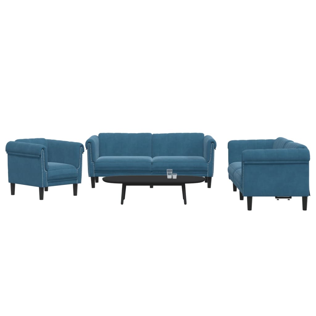 Ensemble de canapés 3 pcs bleu velours - XIOS