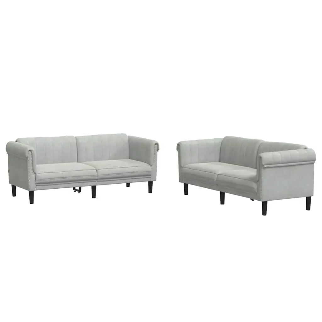 Ensemble de canapés 2 pcs gris clair velours - XIOS
