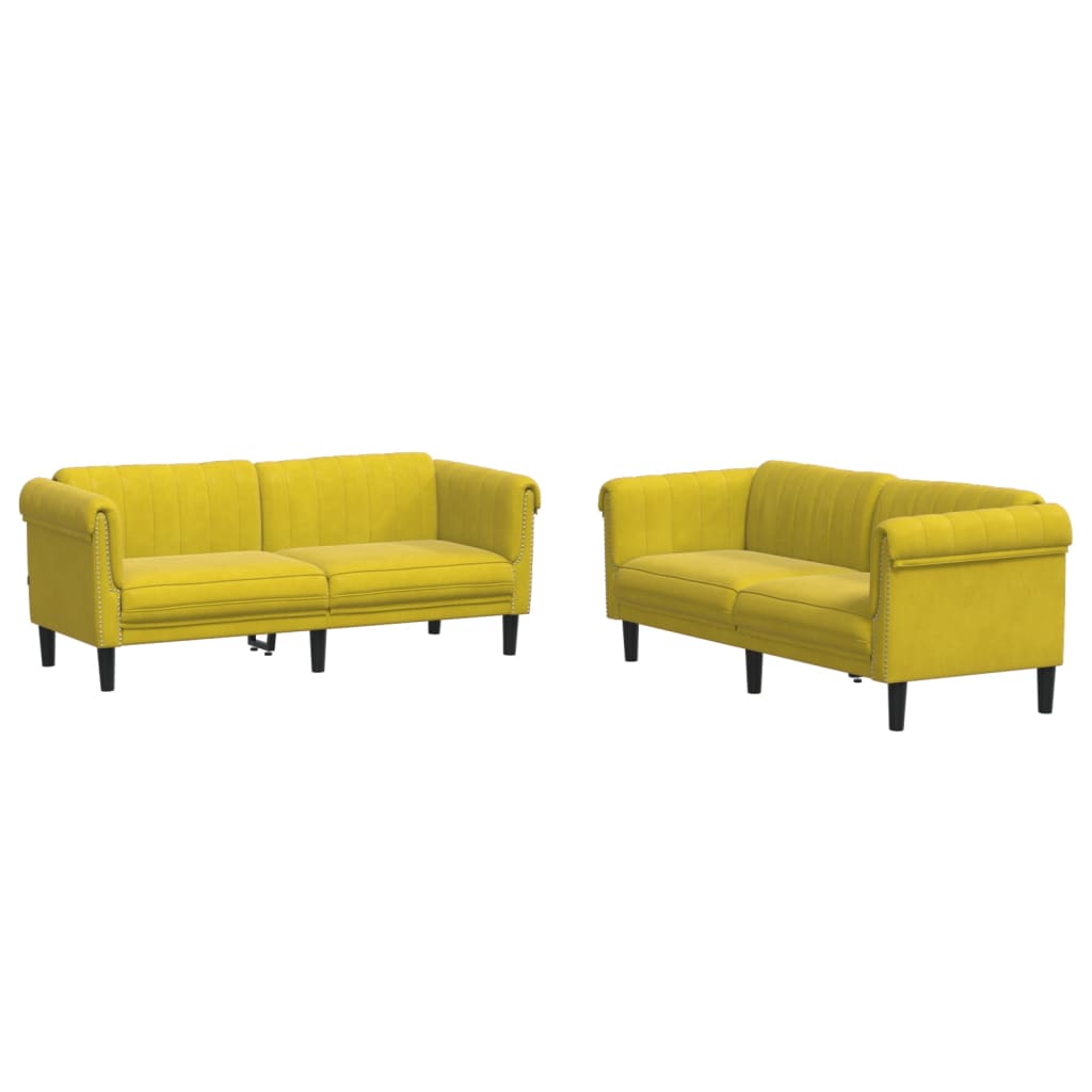 Ensemble de canapés 2 pcs jaune velours - XIOS